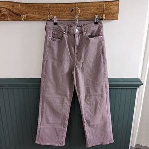 Cropped wide leg lavender jeans
